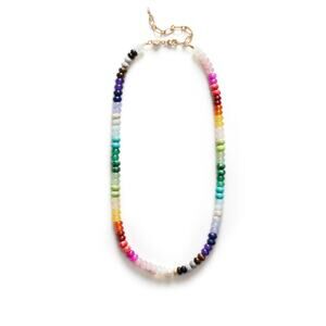 Anni Lu Colorful Iris Rainbow Glass Bead Necklace